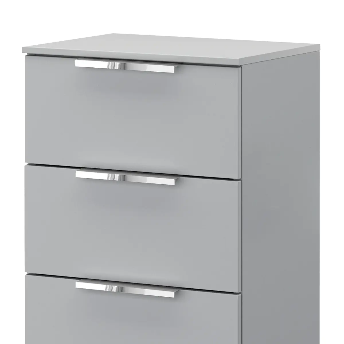 Kommode x4 40cm Grau/Seidengrau Chrom | Grau