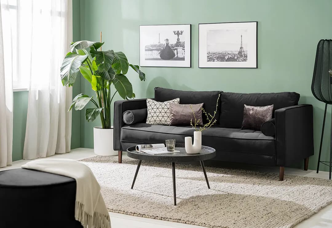 3-Sitzer Sofa Vaia | Schwarz