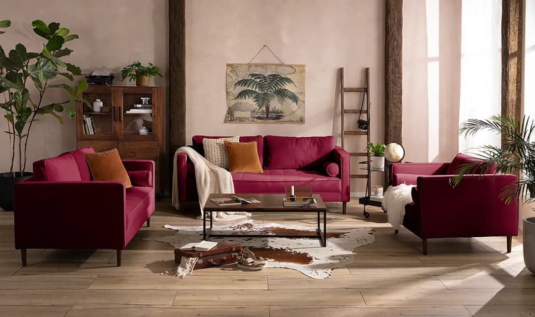 2-Sitzer Sofa Vaia | Rot