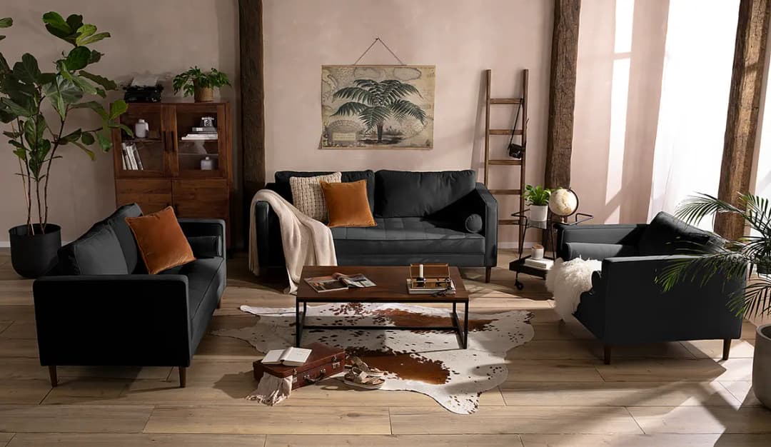 2-Sitzer Sofa Vaia | Schwarz