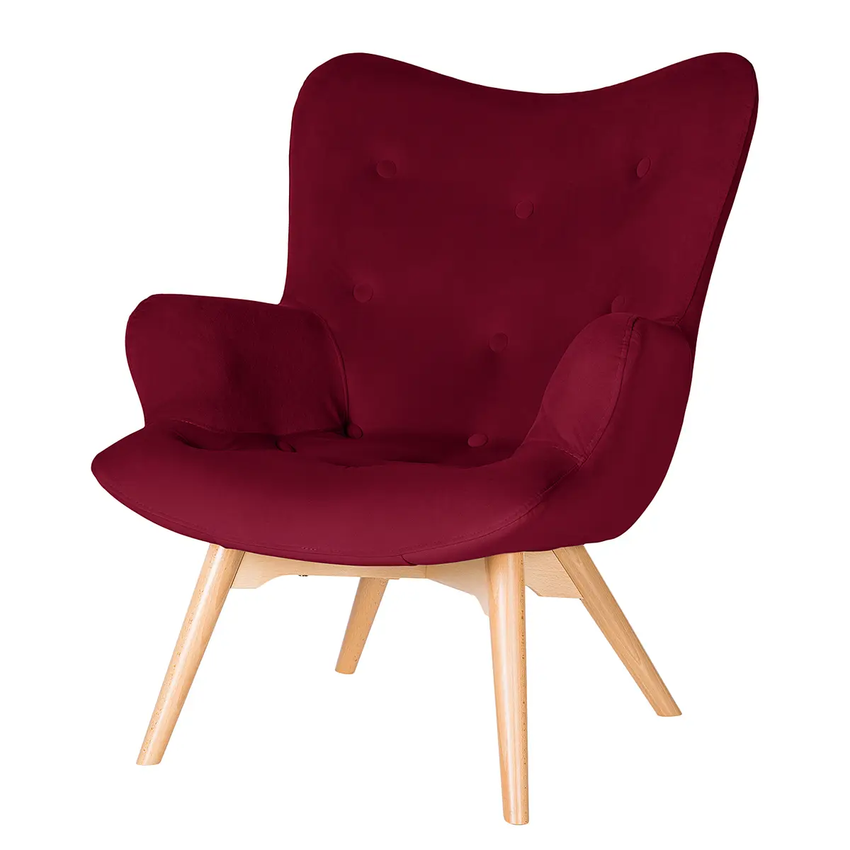 Sessel Rot Samt Vaia | Rot