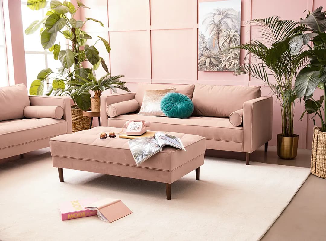 Hockerbank Vaia | Rosa