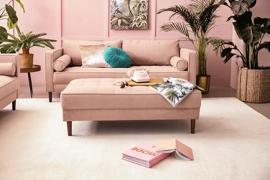 Hockerbank Vaia | Rosa