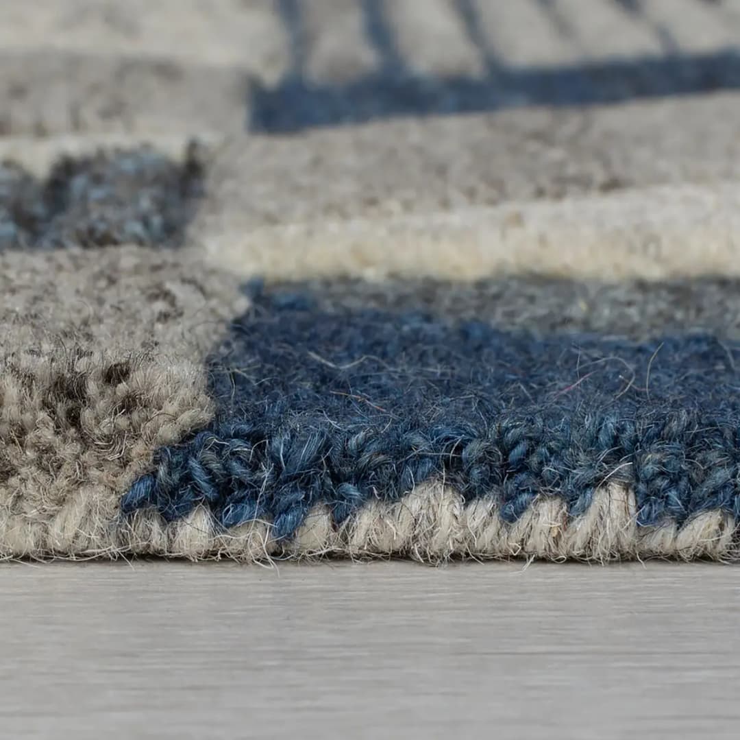 Wollteppich Asher Blau 160 x 230cm | Blau