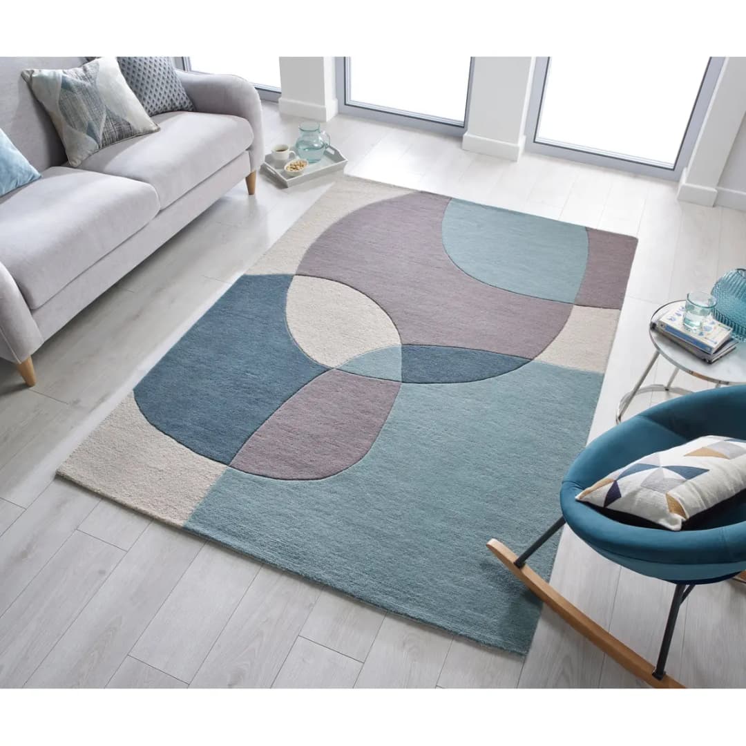 Wollteppich Glow Blau/Blau 160 x 230cm | Blau