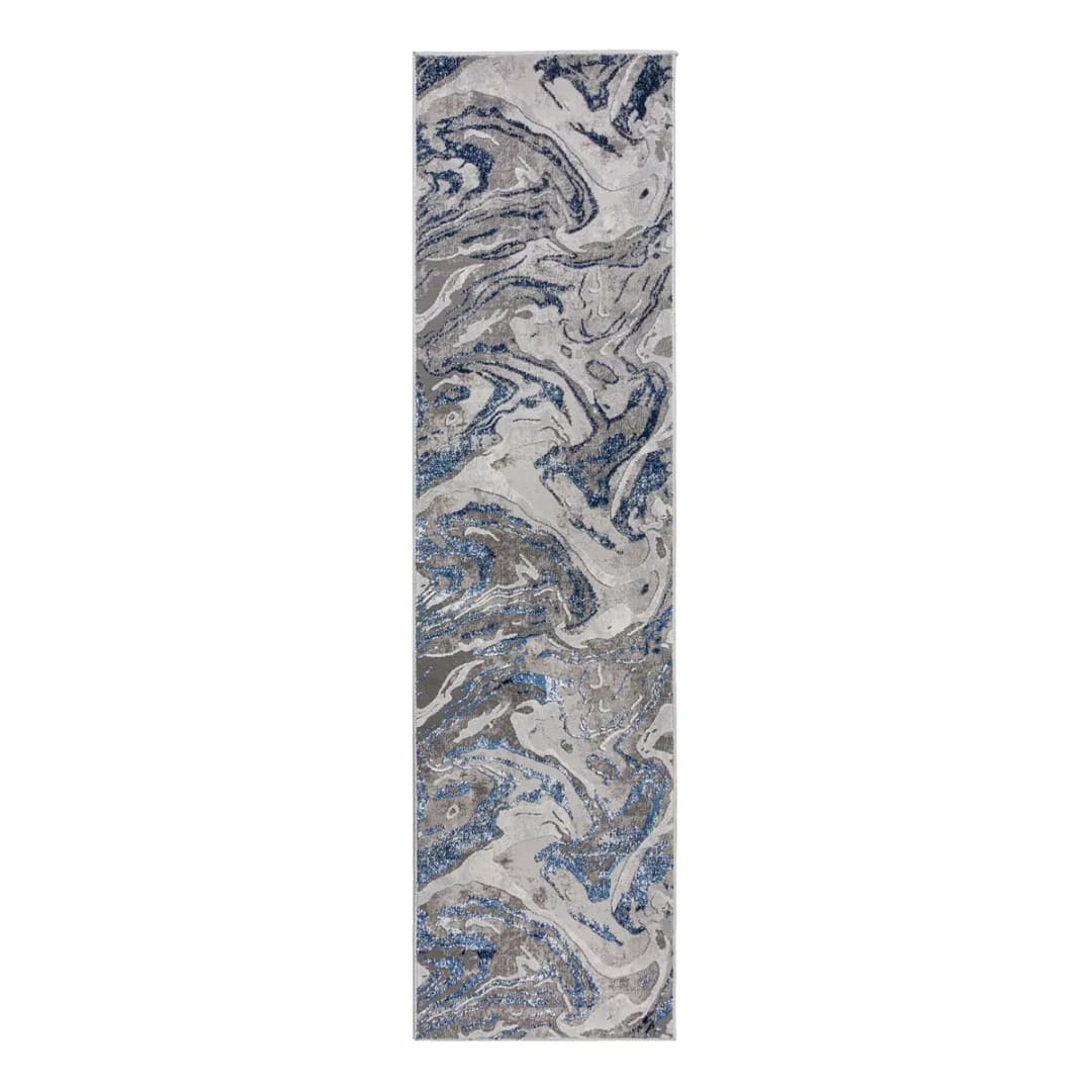 Läufer Marbled 60 x 230cm Blau/Marineblau | Blau