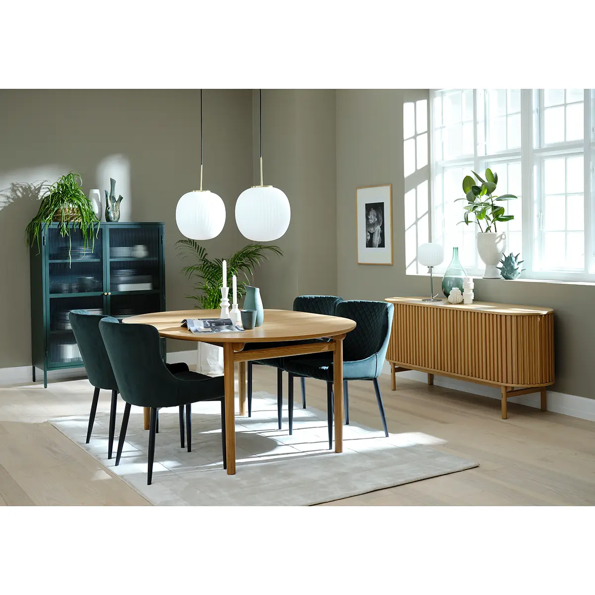 Highboard Grün/Dunkelgrün | Grün