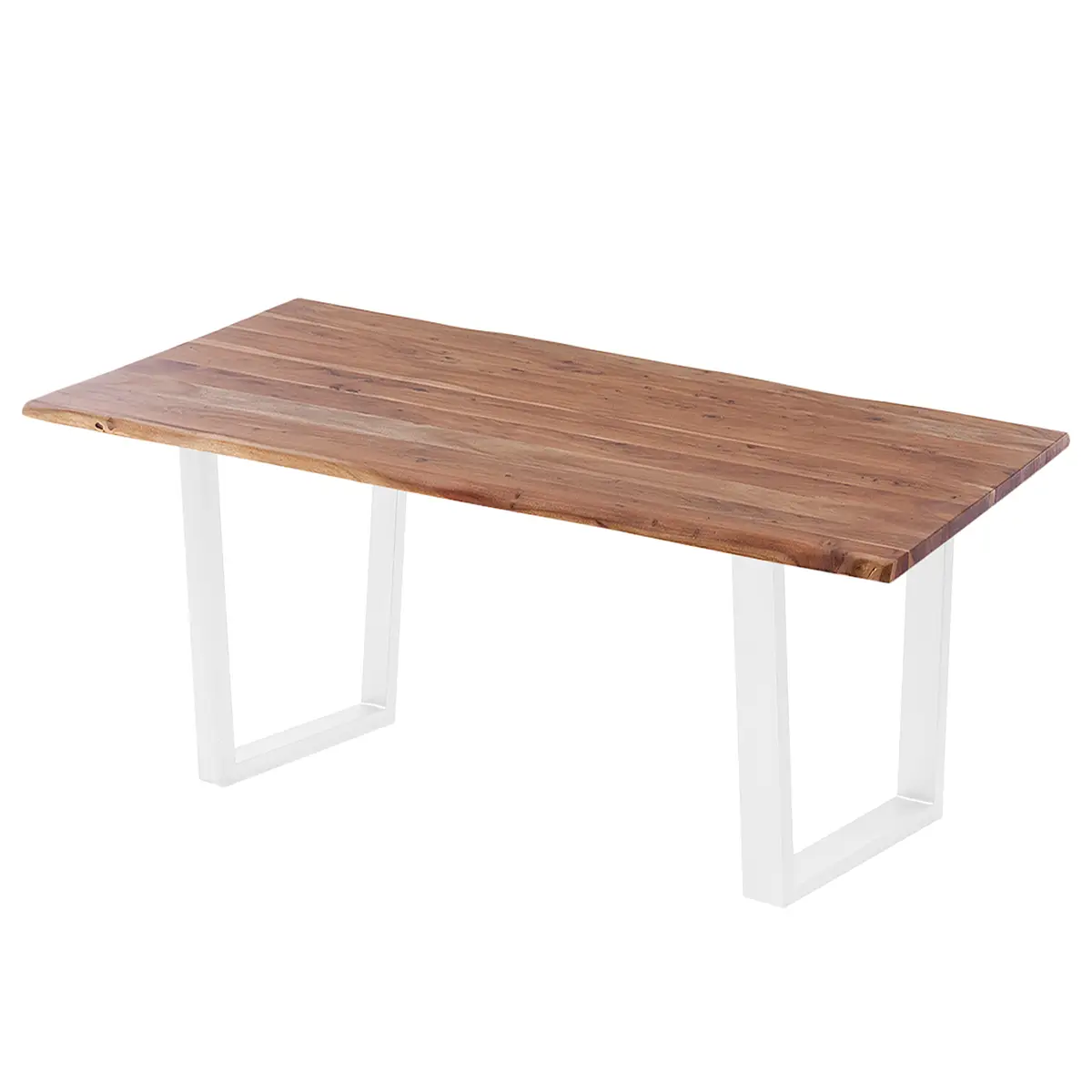 Massiver Baumkanten-Esstisch 140 x 80cm Braun/Akazie Braun