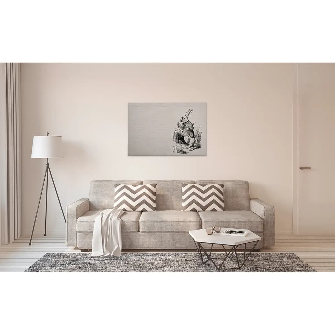Leinwandbild Hase | Beige