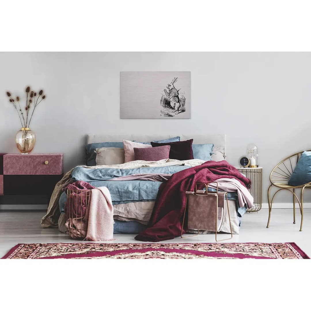 Leinwandbild Hase | Beige