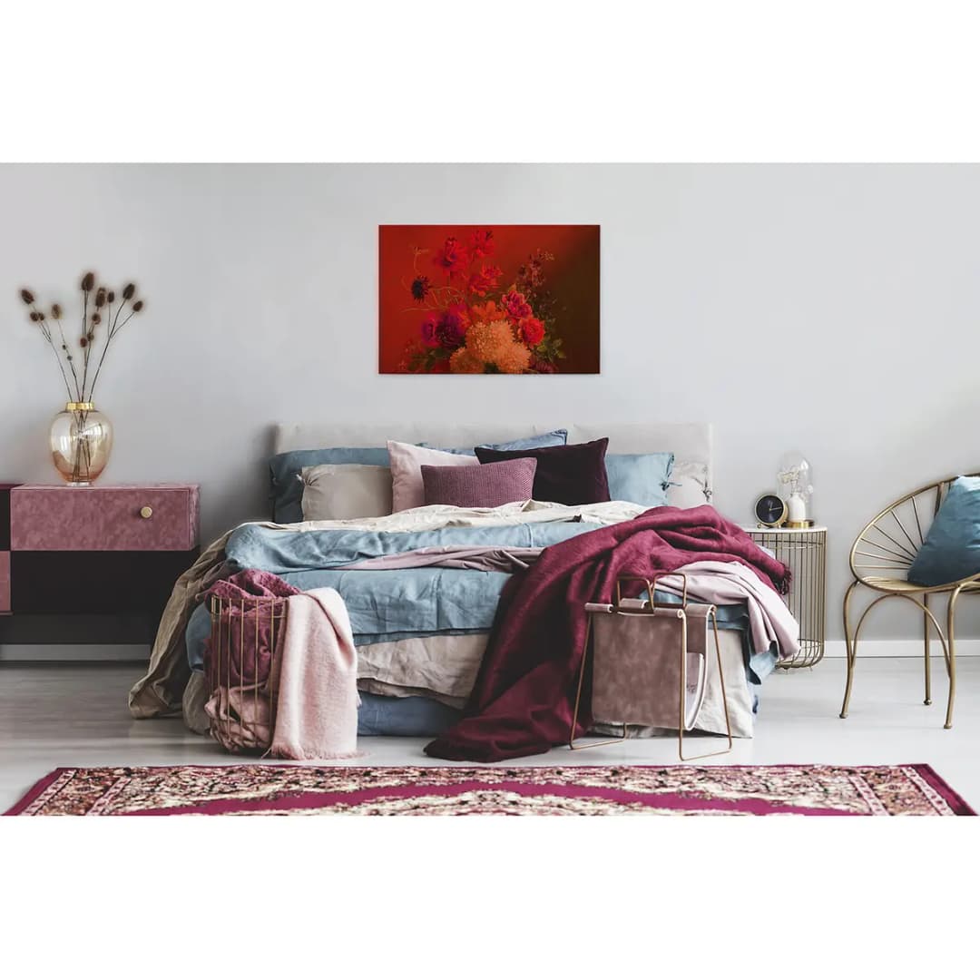Leinwandbild Bouquet | Rot