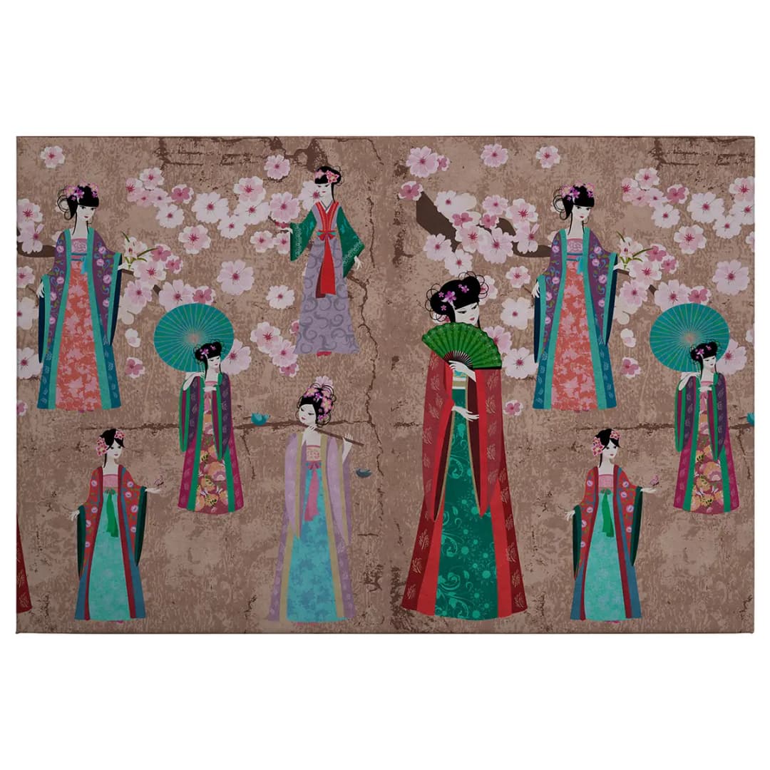 Leinwandbild Kimono | Braun