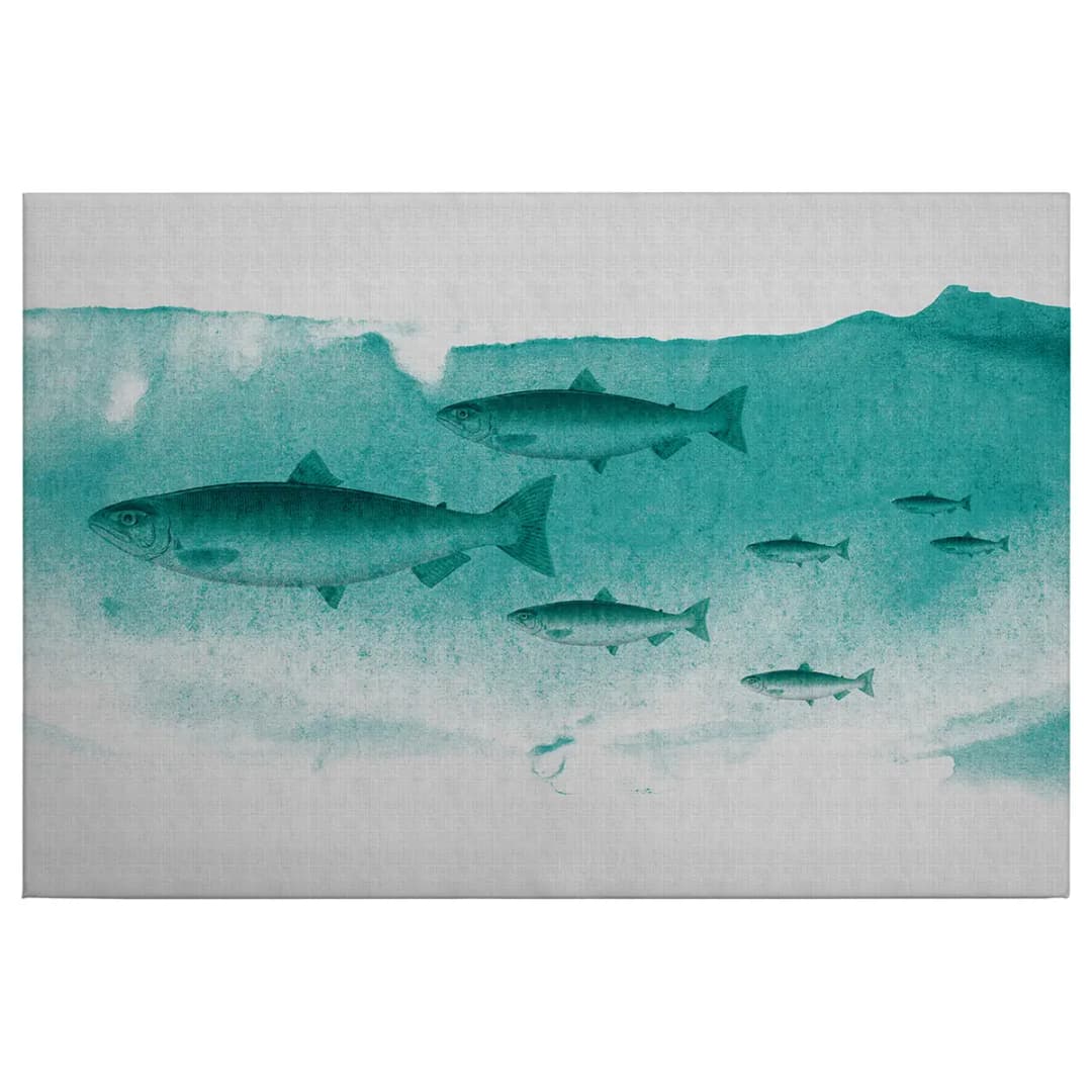 Leinwandbild Fishes Into The Blue | Blau