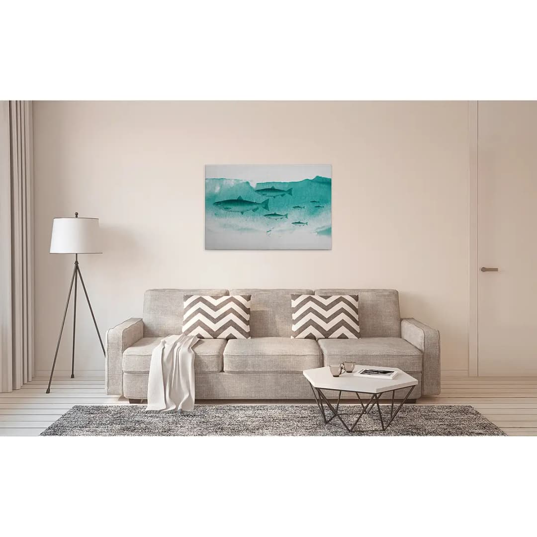 Leinwandbild Fishes Into The Blue | Blau