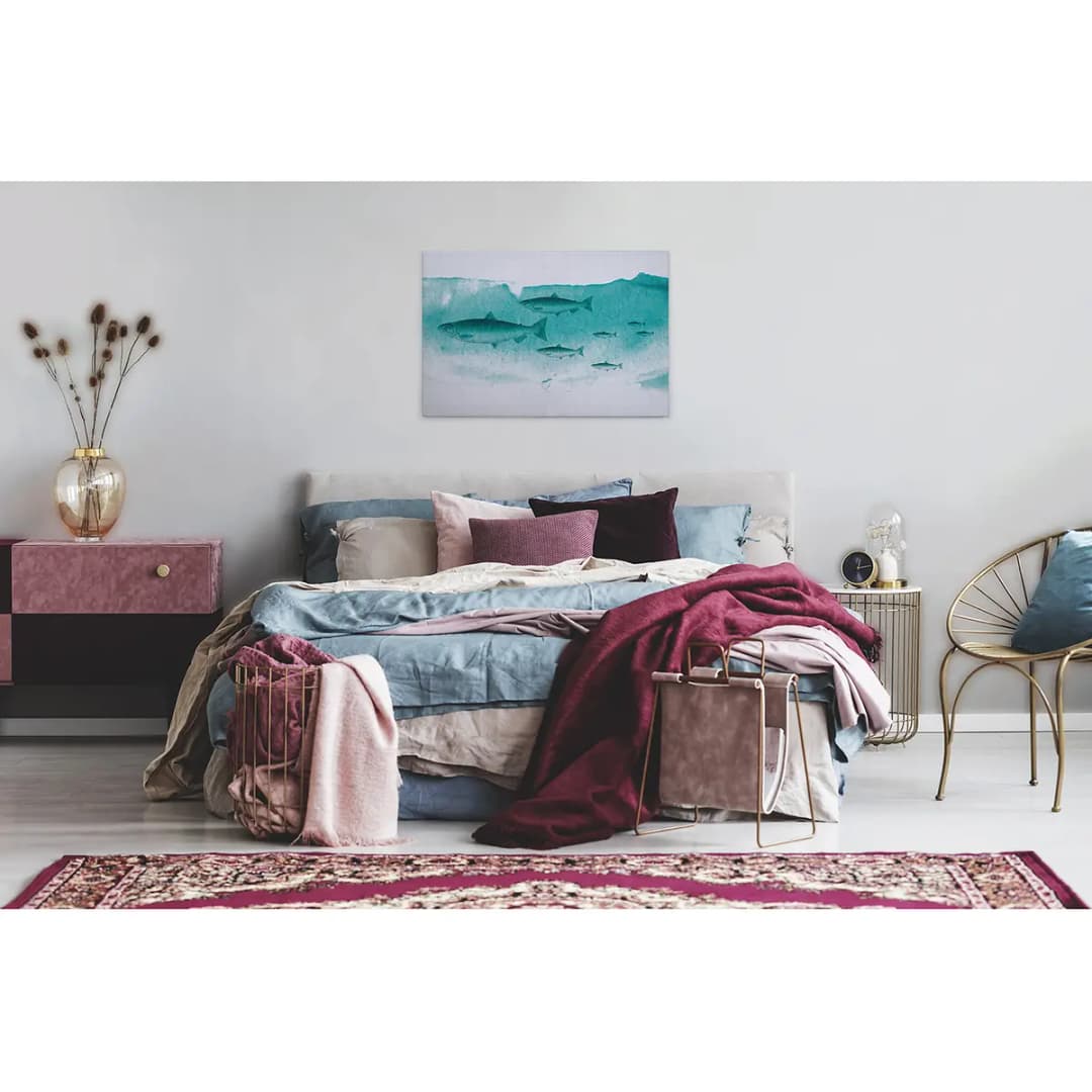 Leinwandbild Fishes Into The Blue | Blau