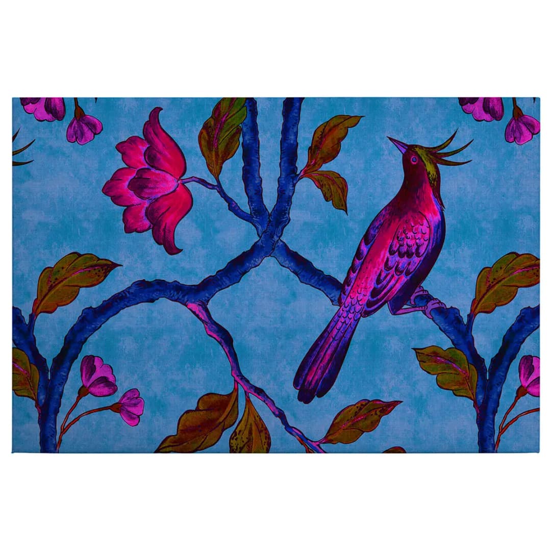 Leinwandbild Bird of Paradise | Blau