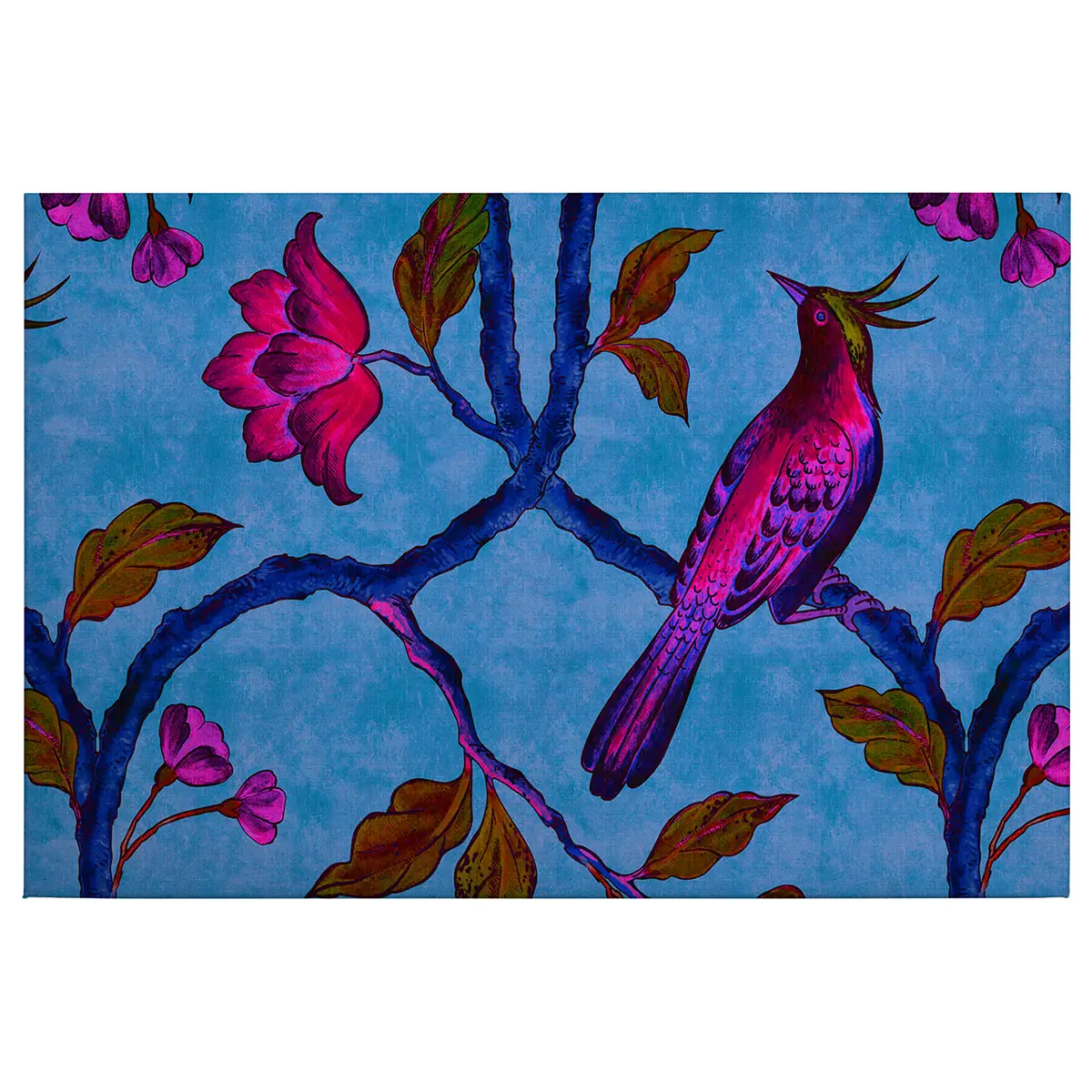 Leinwandbild Bird of Paradise | Blau
