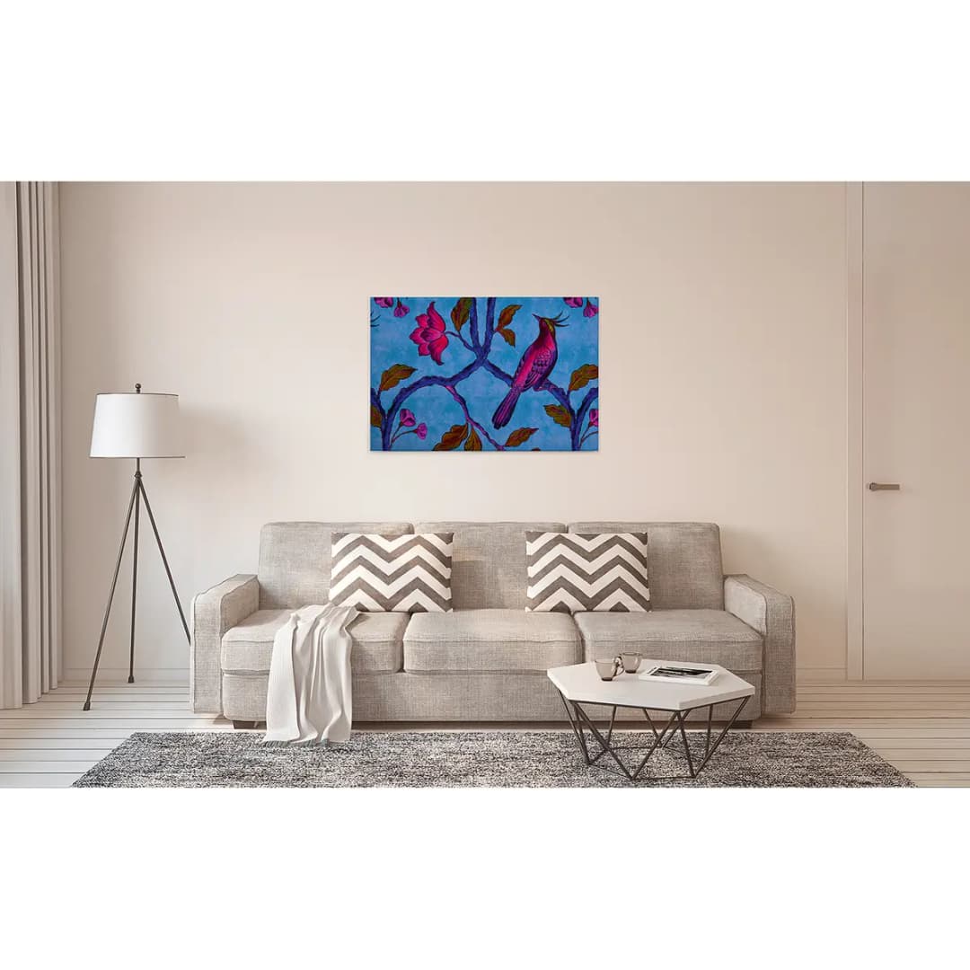 Leinwandbild Bird of Paradise | Blau