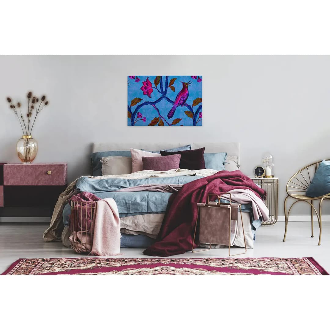 Leinwandbild Bird of Paradise | Blau