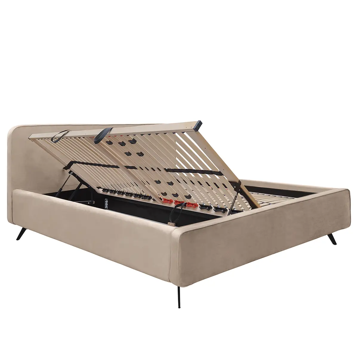 Polsterbett KARELIA 180 x 200cm Samt Ravi Beige | Beige