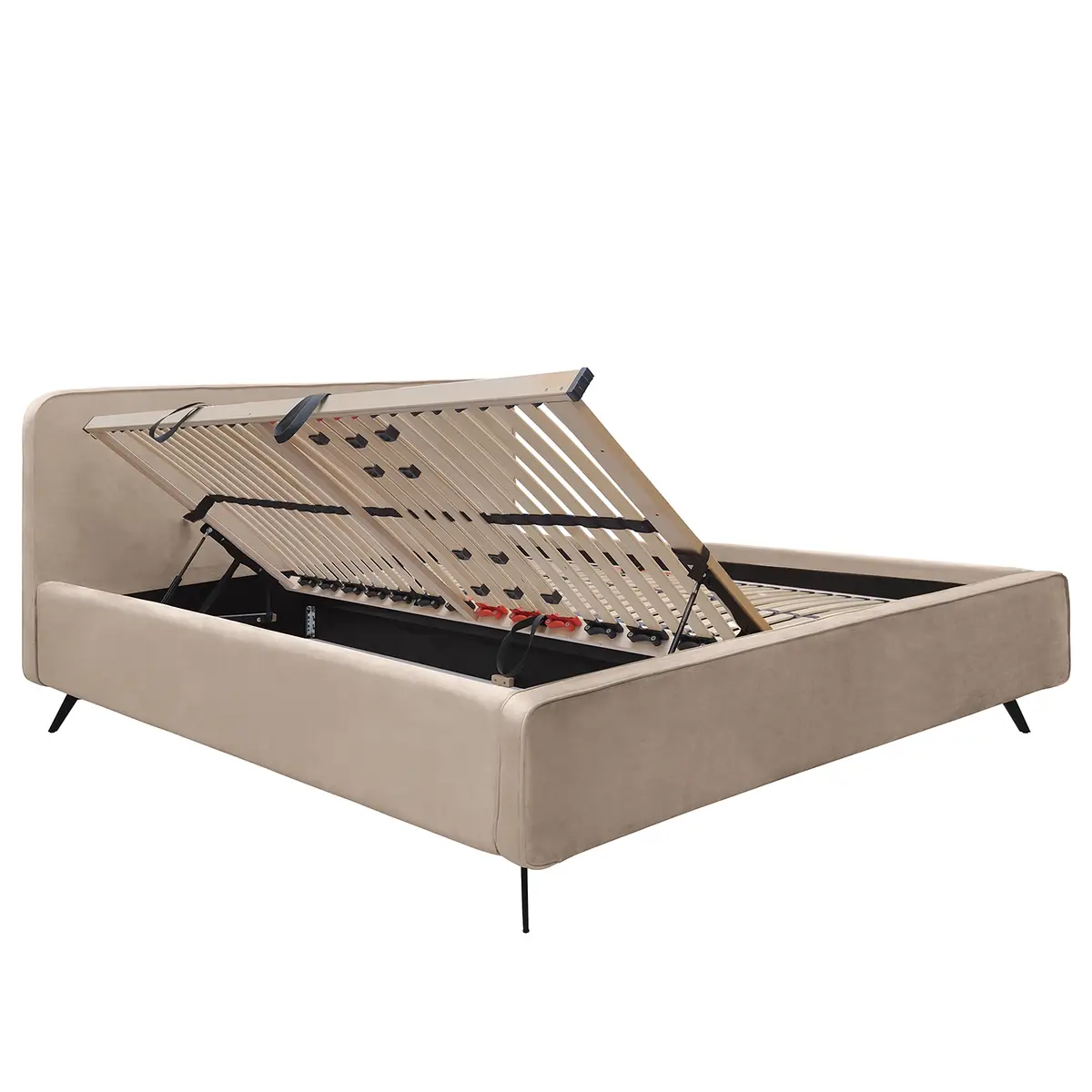 Polsterbett KARELIA 200 x 200cm Samt Ravi Beige | Beige