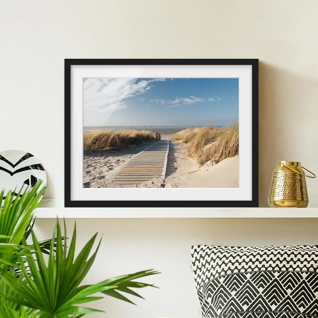 Bild Ostsee Strand Papier Rahmen | Beige