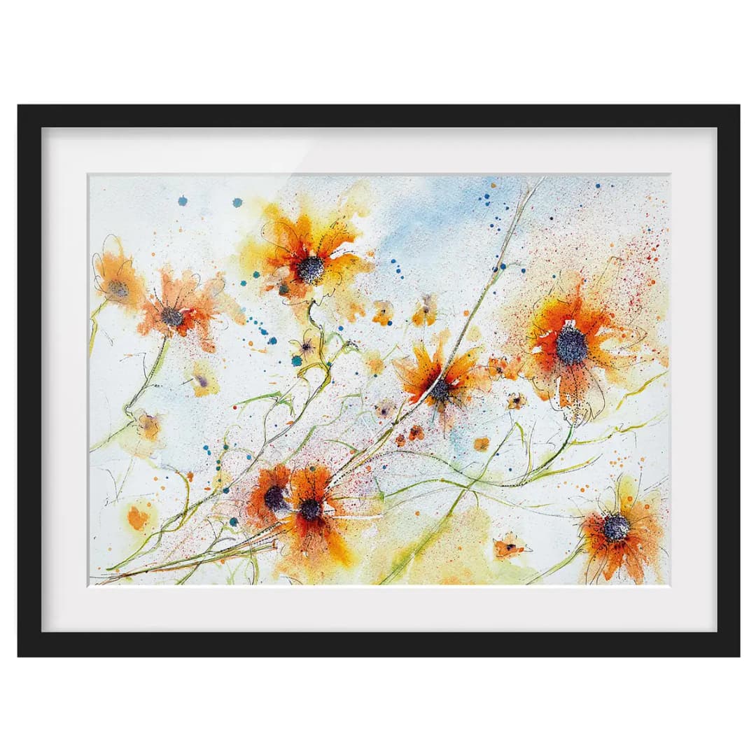 Bild Painted Flowers II | Orange