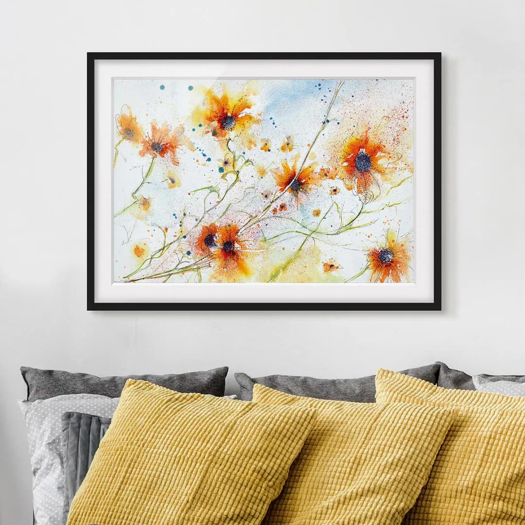 Bild Painted Flowers II | Orange