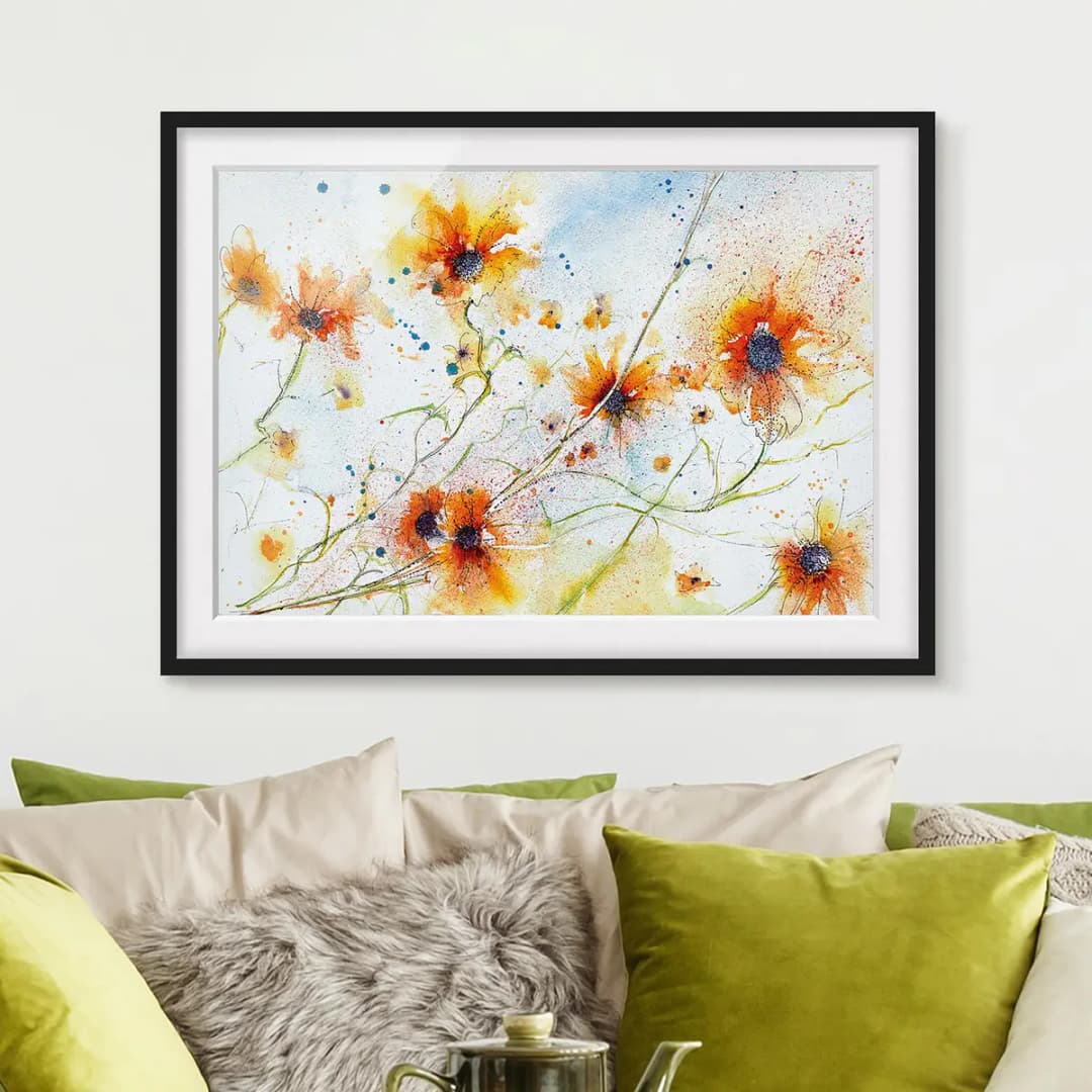 Bild Painted Flowers II | Orange