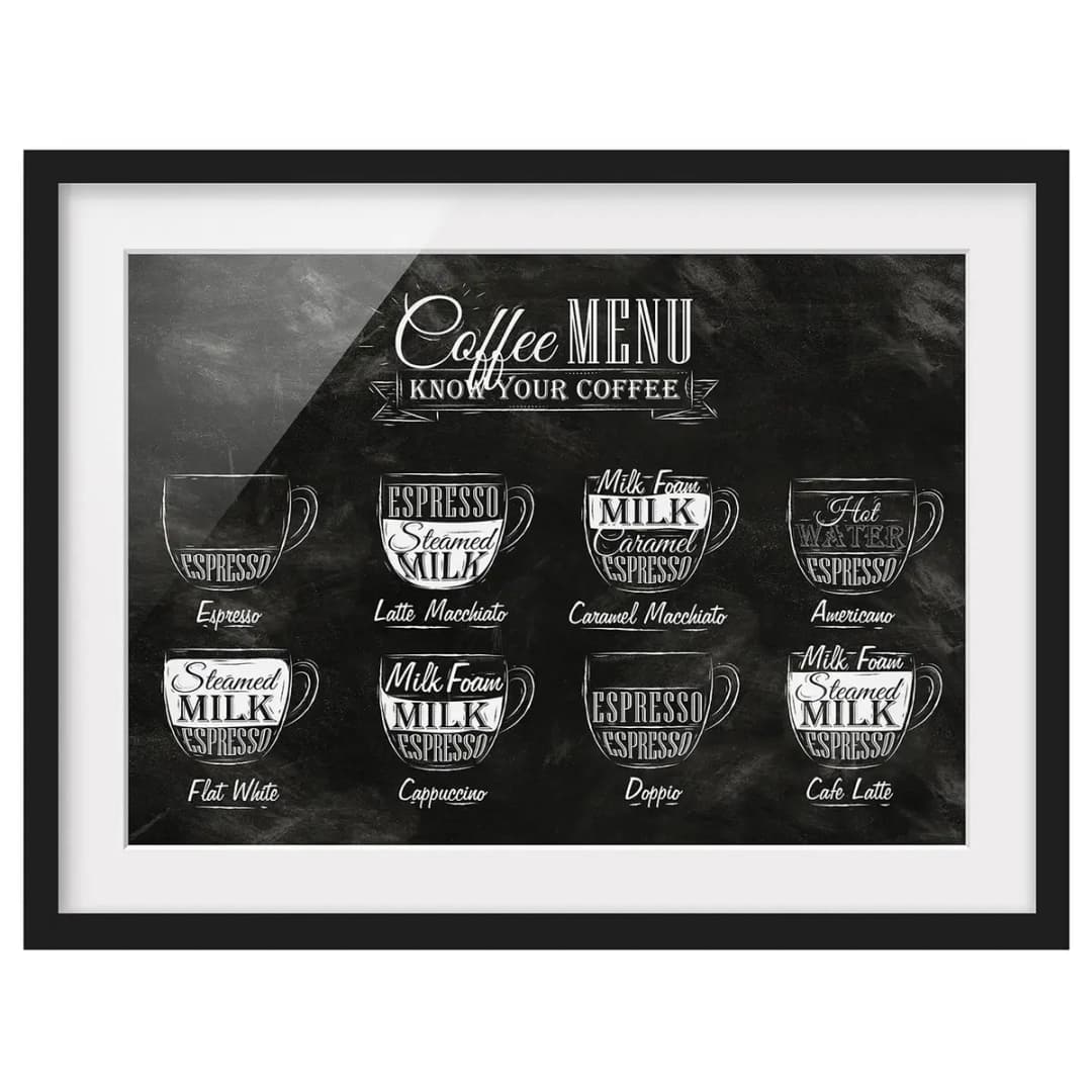 Bild Kaffeesorten Kreidetafel II | Schwarz