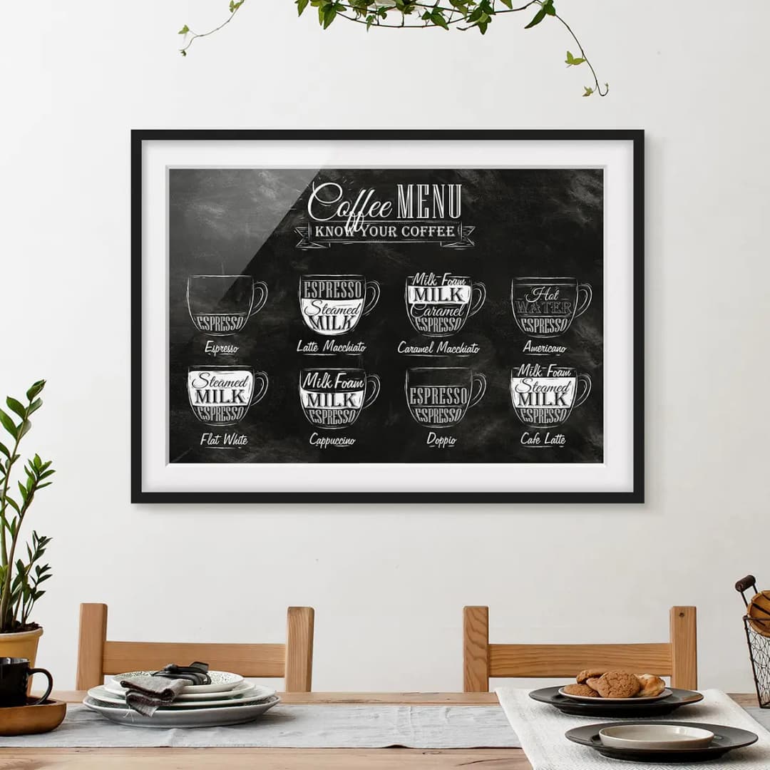Bild Kaffeesorten Kreidetafel II | Schwarz