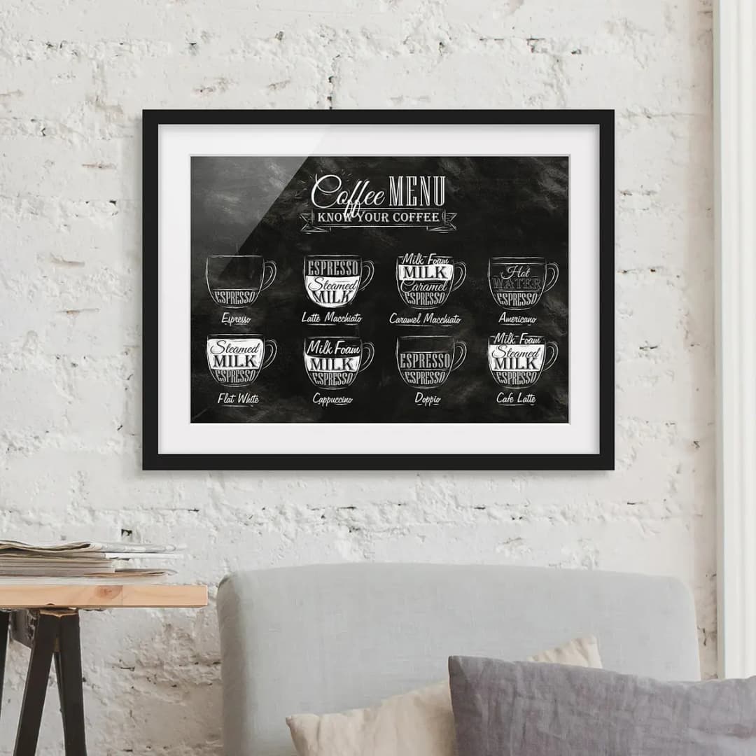 Bild Kaffeesorten Kreidetafel II | Schwarz