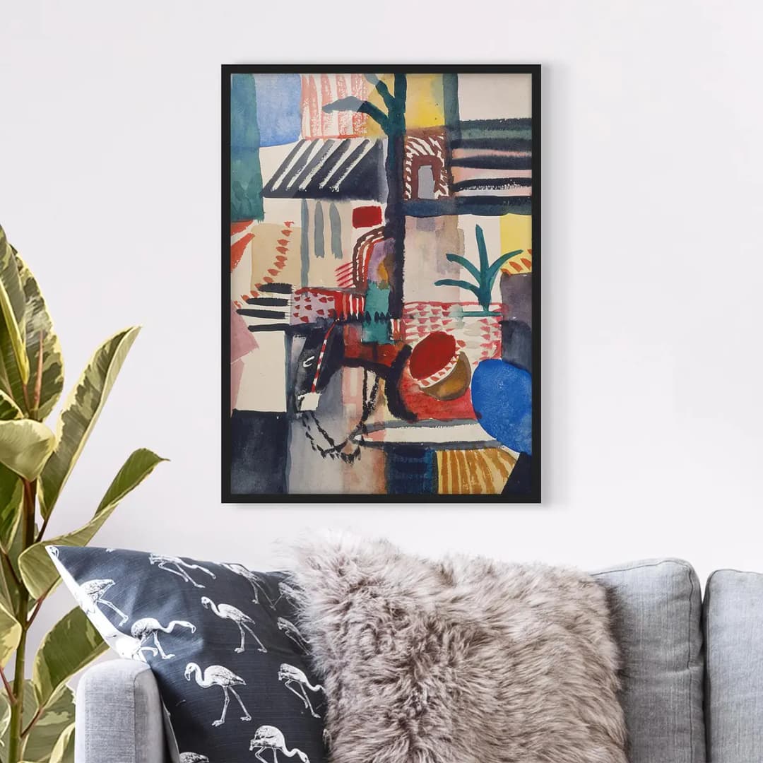 Bild August Macke Mann mit Esel V Papier | Mehrfarbig