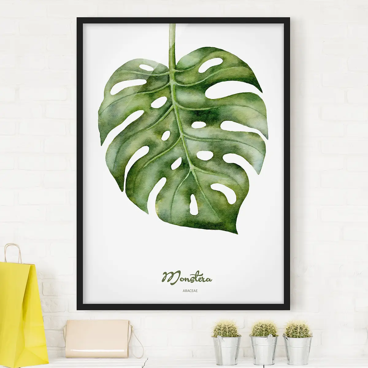Bild Aquarell Botanik Monstera Papier | Grün