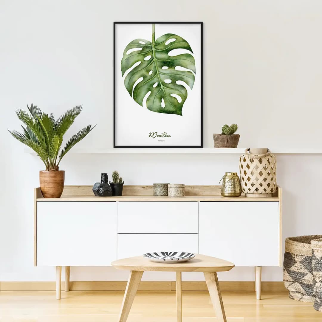 Bild Aquarell Botanik Monstera Papier | Grün