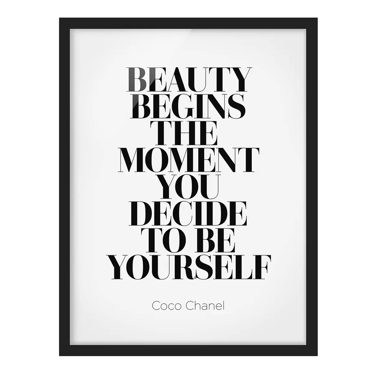 Bild Be Yourself Coco Chanel Papier | Schwarz