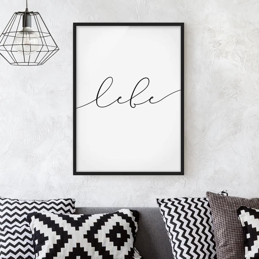 Bild Lebe Kalligraphie | Weiß
