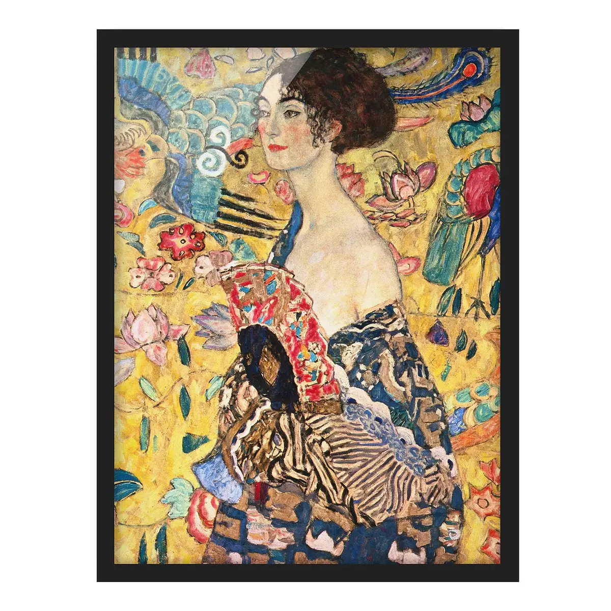 Bild Dame mit Fächer | Gelb
