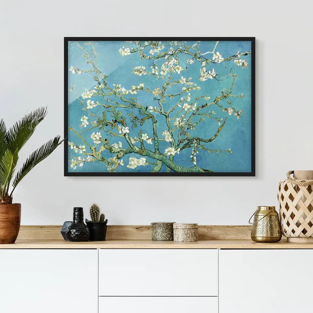 Wandbild Vincent van Gogh Mandelblüte | Blau