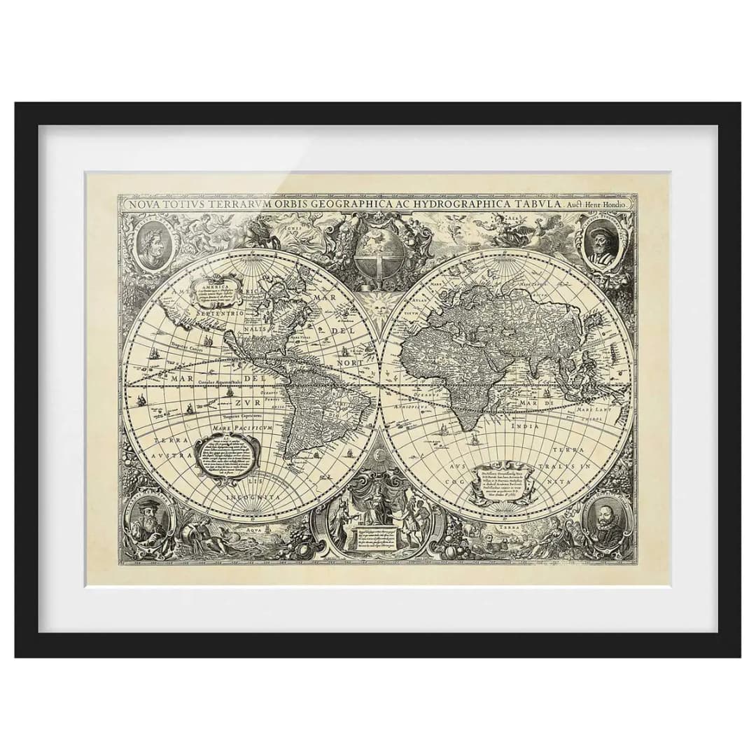 Bild Vintage Weltkarte Antike II | Beige
