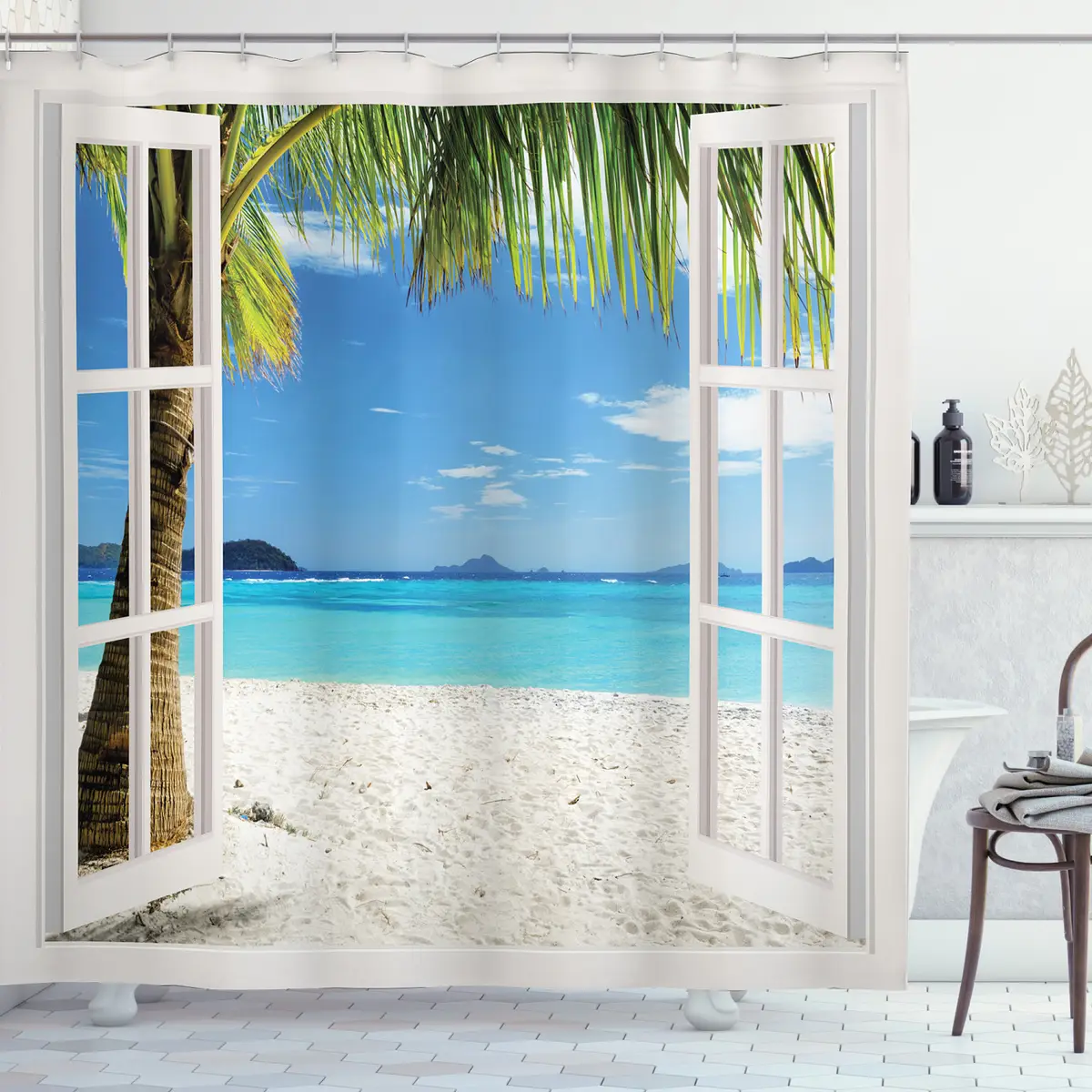 Duschvorhang Tropical Beach | Mehrfarbig