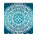 Duschvorhang Starry Blumen Webstoff Türkis | Türkis