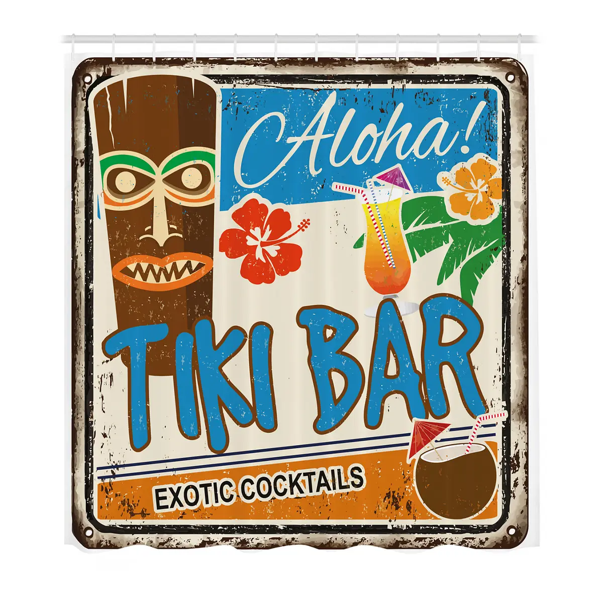 Duschvorhang Tiki Bar | Mehrfarbig