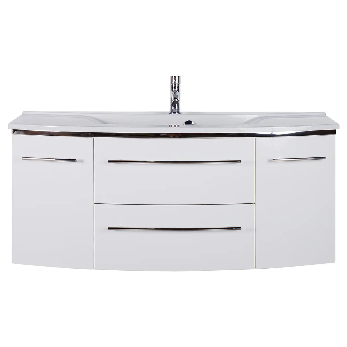 Waschtisch 3040 III 122cm Weiß/Hochglanz Weiß | Weiß