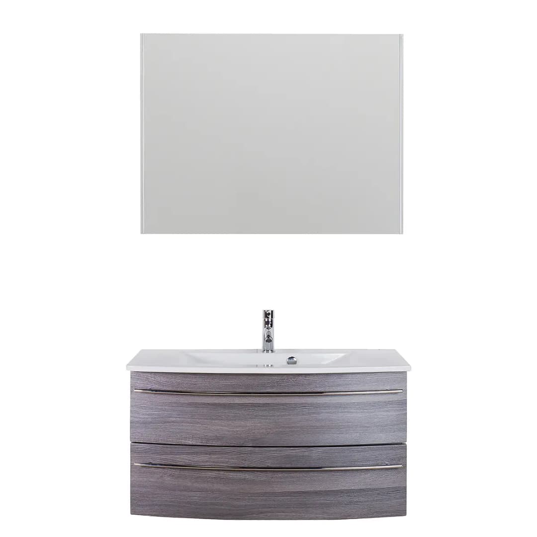 Badezimmerset 4040 IX 2-teilig 91cm Grau/Weiß/Graphit | Grau