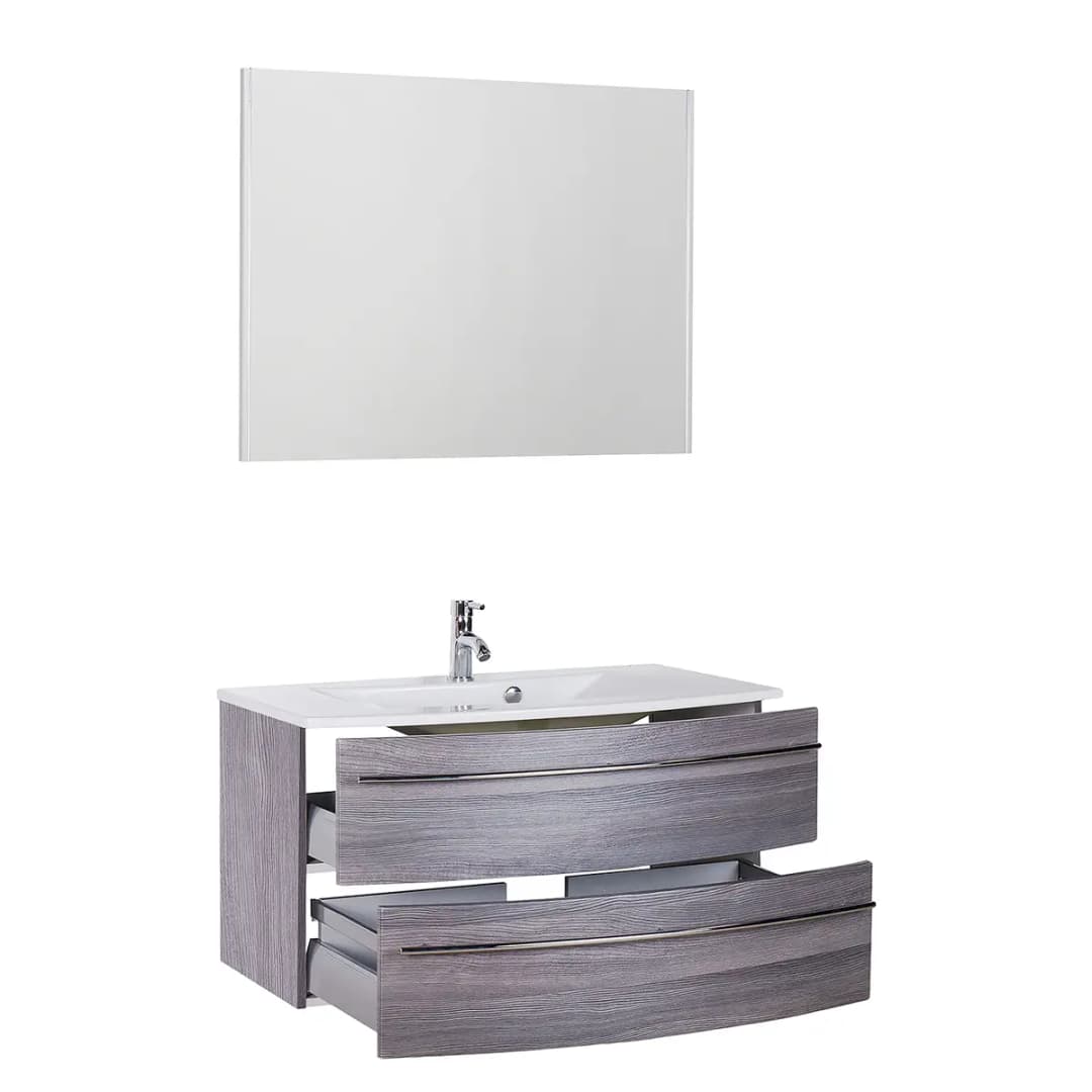 Badezimmerset 4040 IX 2-teilig 91cm Grau/Weiß/Graphit | Grau