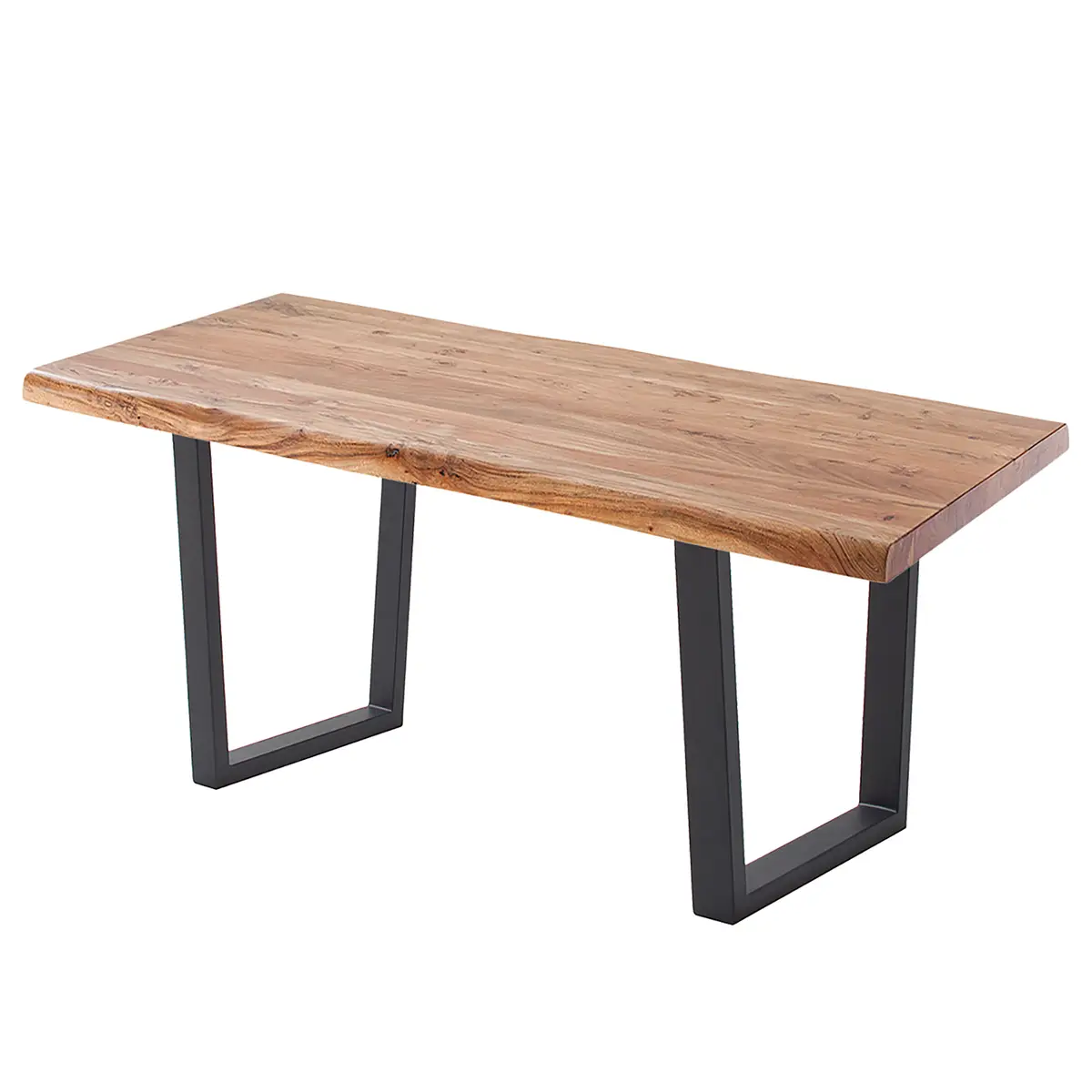 Massiver Baumkanten-Schreibtisch 120cm Braun/Akazie | Braun
