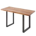 Massiver Baumkanten-Bartisch 120cm Braun/Akazie Braun Vintage Metall