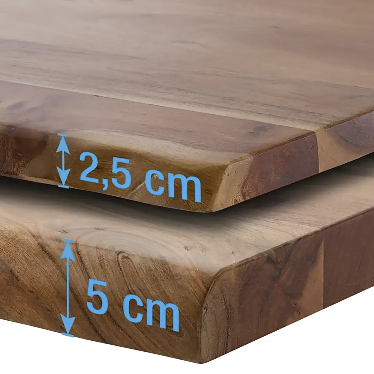 Massiver Baumkanten-Bartisch 120cm Braun/Akazie Braun Weiß