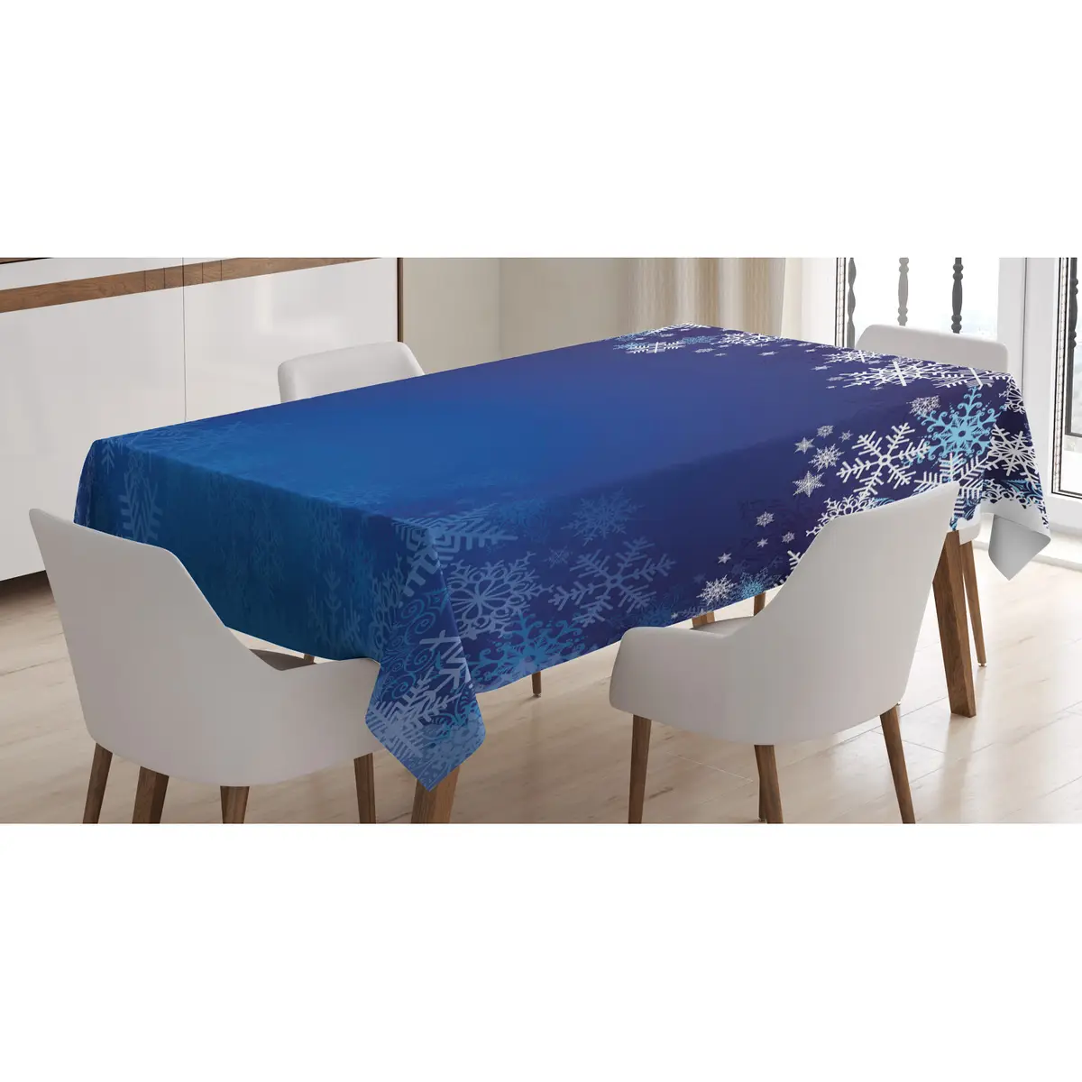 Tischdecke Schneeflocken 140 x 240cm Blau | Blau